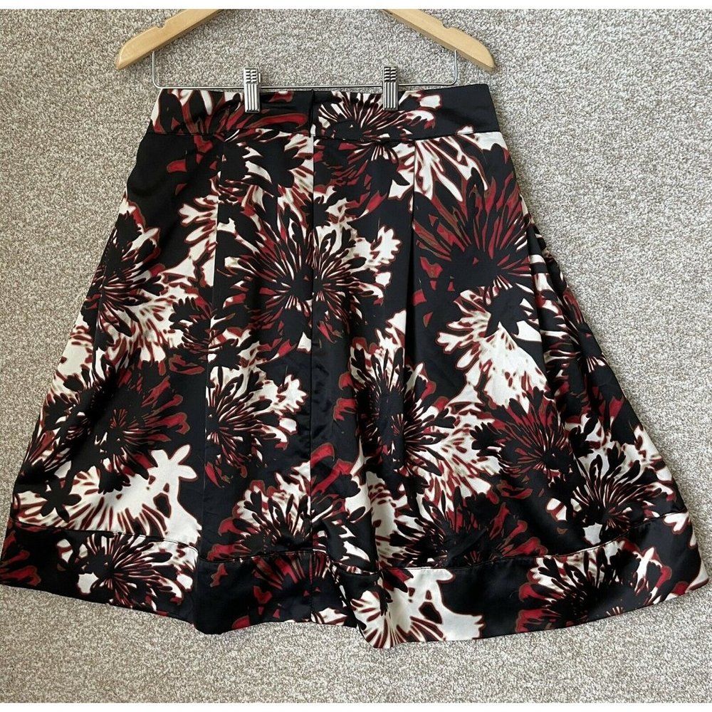 Worthington Women’s Red Floral Knee Length Skirt Size 8